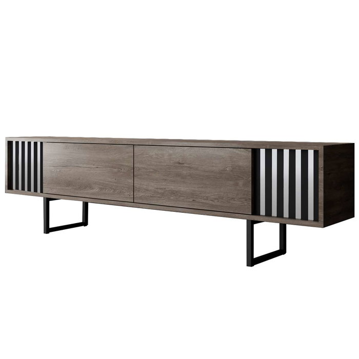 Hanah Home Soporte para TV Chrome Line - Nogal y Negro
